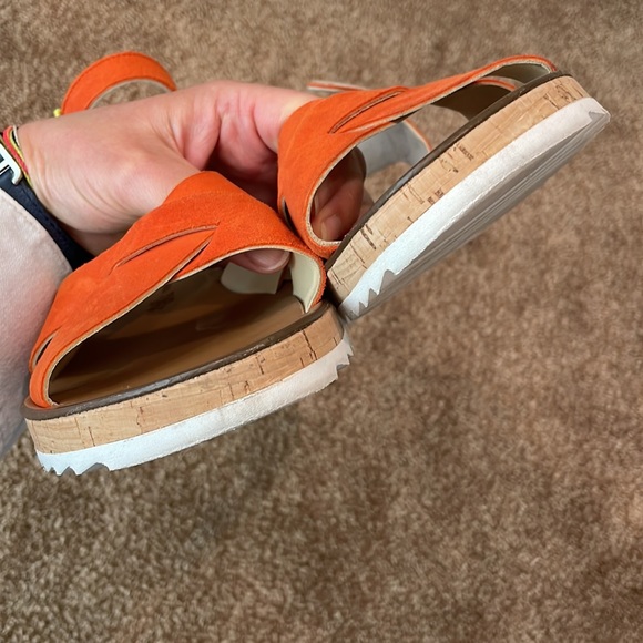 Paul Green sandal Mindy Platform orange suede with gold velcro strap 9… - Picture 5 of 11